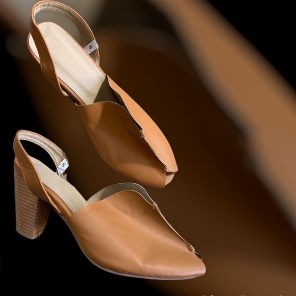 Open Toe Caramel Unique Gorgeous Heels - Picture 2 of 9